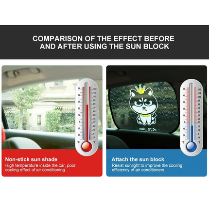 Adorable Animal Cartoon Car Window Sunshades - 2PCS, Universal Fit, Anti-UV, Privacy Protection - Wnkrs