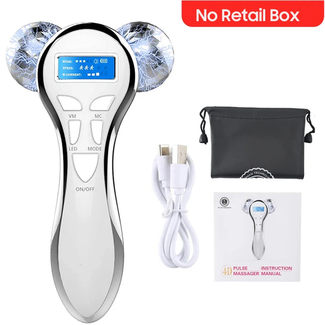 4D Microcurrent Face Lifting Roller Massager