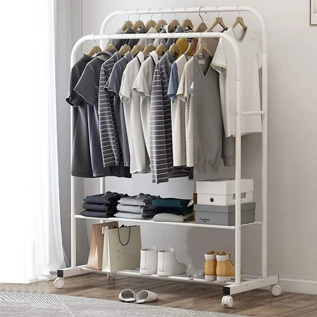 Double Rail Clothes Rack with Shoe Storage - Wnkrs