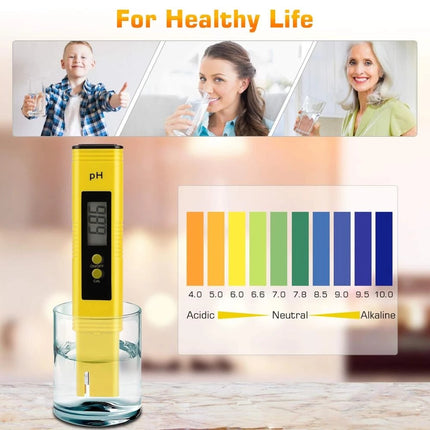 PH Meter 0.01 PH Battery Powder High Precision Water Quality EC Tester 0-14 PH Measurement Range For Aquarium Swimming Pool Digital Electric PH Meter LCD Tester Pocket Hydroponics Aquarium Water Test - Wnkrs