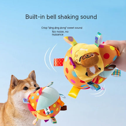 Jouet interactif en peluche avec balle sonore pour chiens