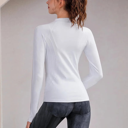 Veste de sport slim fit à séchage rapide pour femme avec trous pour les pouces