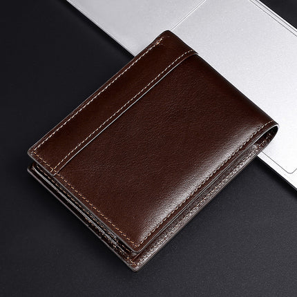 Portefeuille vintage en cuir véritable RFID pour homme