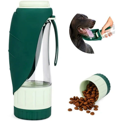 2-in-1 Portable Pet Water Bottle and Food Dispenser for Dogs - Wnkrs