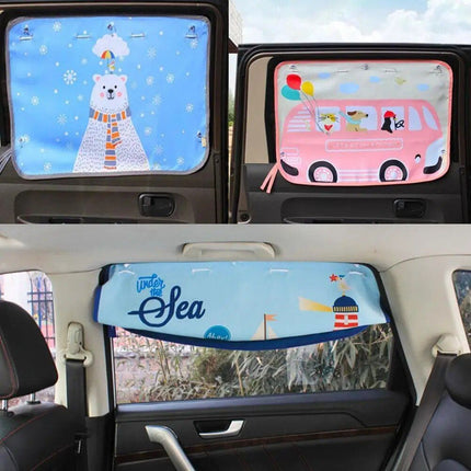 Cartoon Rear Window Car Sunshade: UV Protection & Fun Design for Kids - Wnkrs