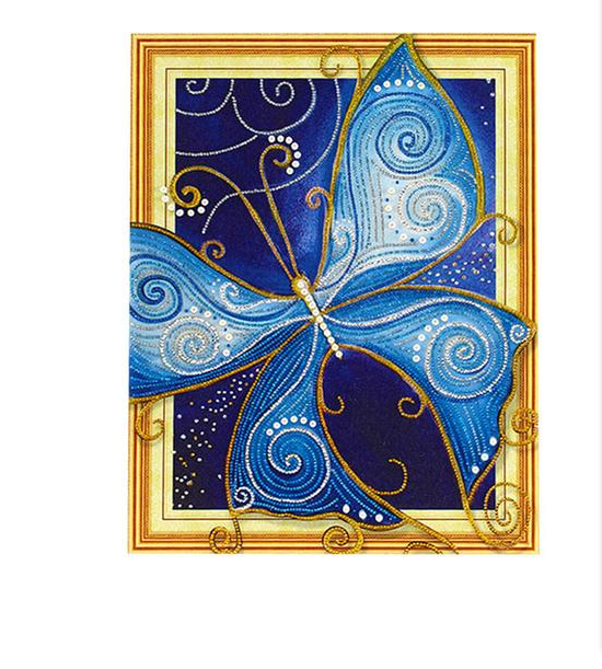 Kit de Peinture Diamant - Broderie 3D 5D - Papillon Bleu - Wnkrs