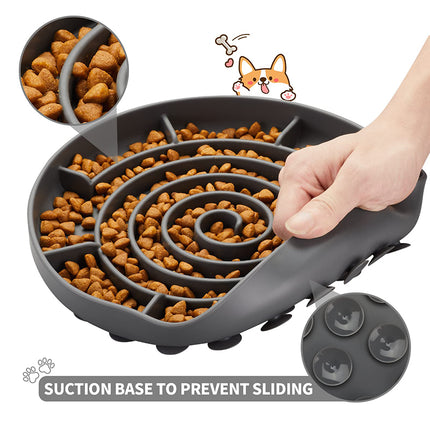 Gamelle pour chien en silicone durable à alimentation lente avec ventouses