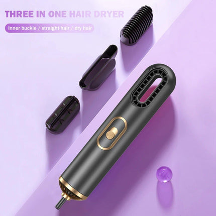 Compact 3-in-1 Anion Hair Dryer with Straightening Comb and Overheat Protection - Wnkrs