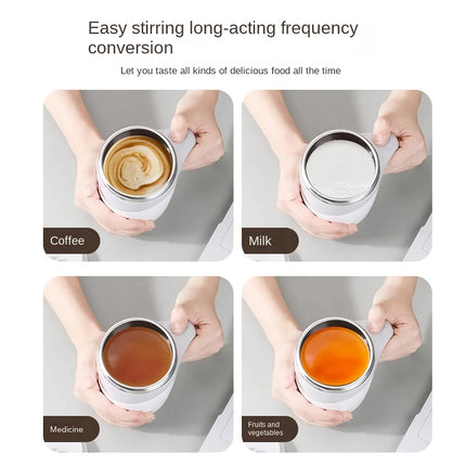 Smart Magnetic Stirring Mug - Stainless Steel Automatic Mixer for Coffee and Milk