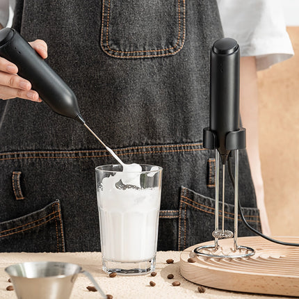 Powerful Handheld Milk Frother for Lattes - USB Rechargeable Electric Whisk