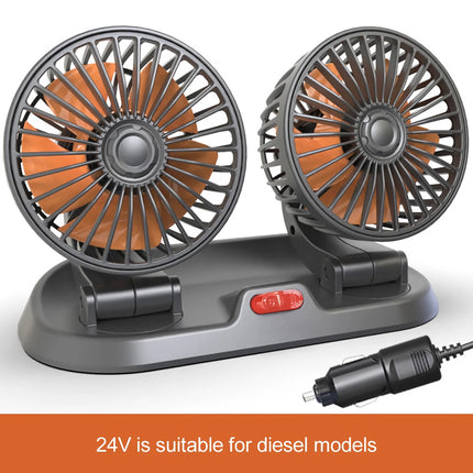 Adjustable Dual Head USB Car Fan