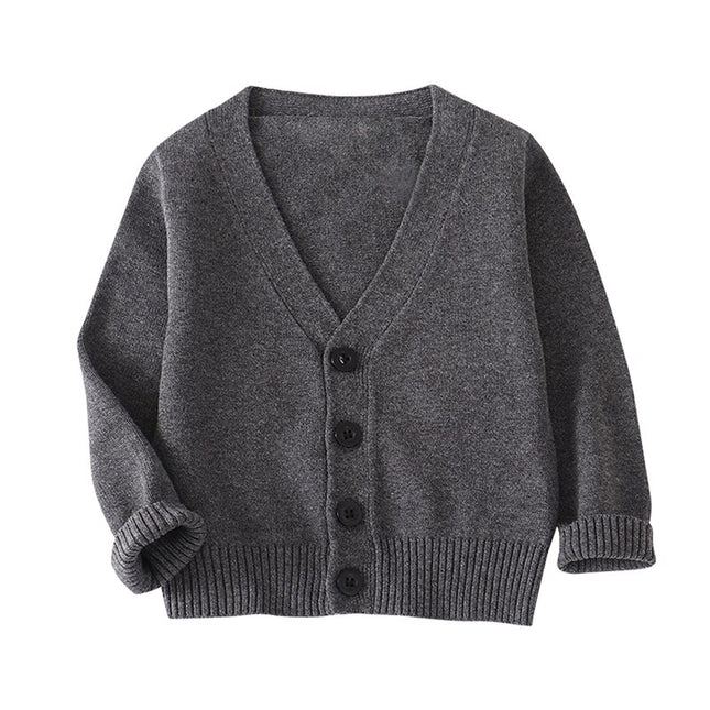 Solid Knitted Buttoned Cardigan