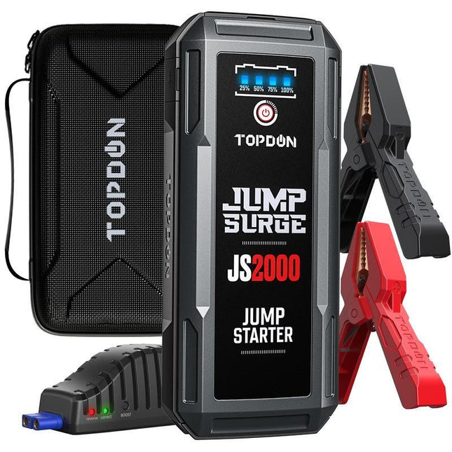 Ultra-Powerful 2000A/1200A 12V Car Jump Starter & Power Bank with LED Flashlight - Wnkrs