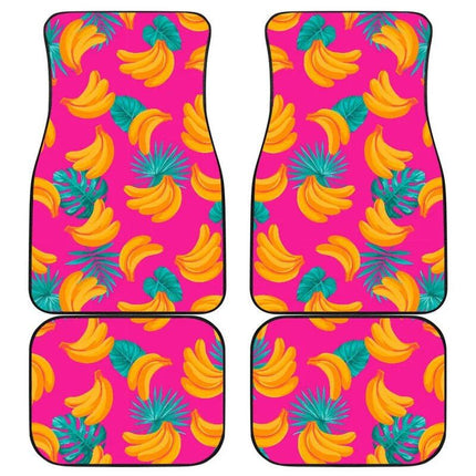 Tropical Pink Banana Print Car Floor Mats - Wnkrs