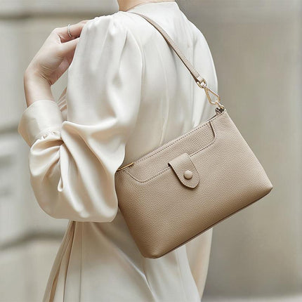 Sac messager à bandoulière en cuir véritable pour femme