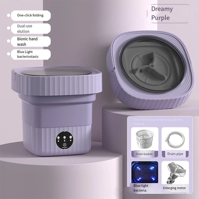 Portable Folding Washing Machine with Large Capacity & Spin Dryer Bucket - Wnkrs