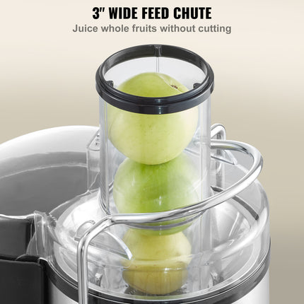 Extracteur de jus centrifuge de 850 W avec nettoyage facile et grande goulotte d'alimentation pour fruits et légumes