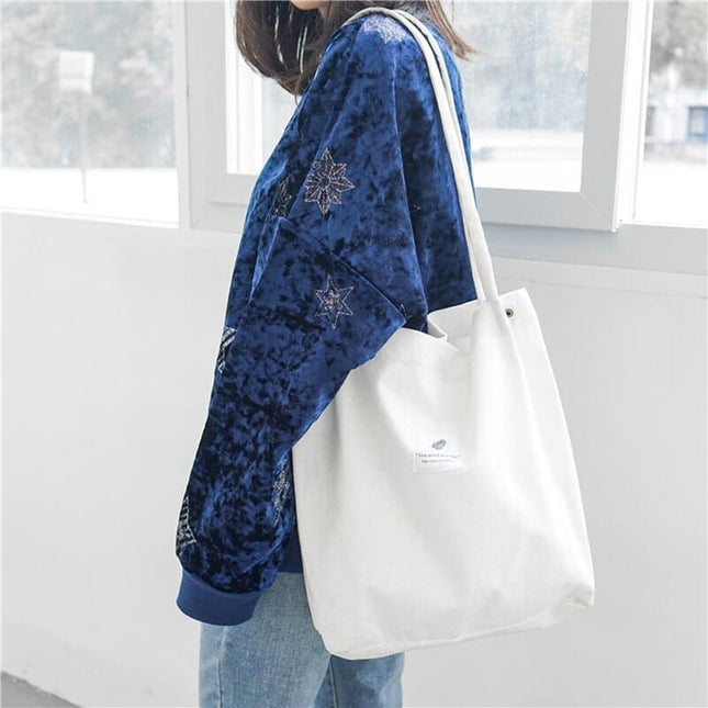 Women's Minimalist Style Velvet Shopper Bag
