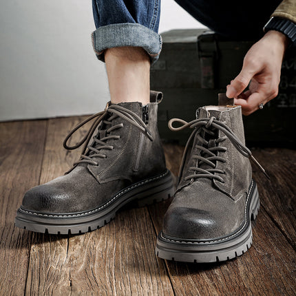 Bottines en cuir vintage pour hommes