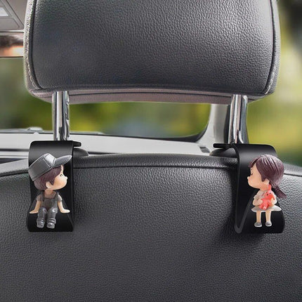 Cute Cartoon Car Seat Back Hooks - 2Pcs, Universal Rear Seat Hanger for Storage - Wnkrs