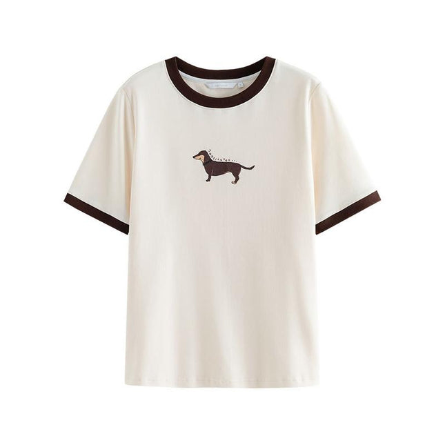 T-shirt d'été en coton à imprimé animal