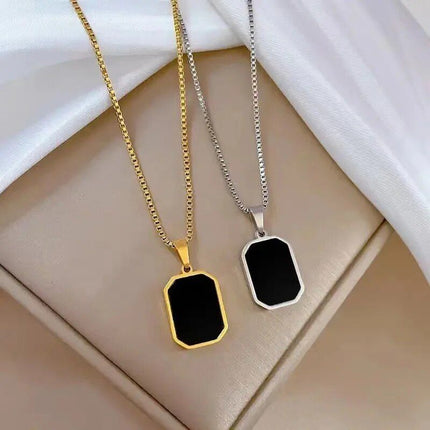 Geometric Gold-Color Square Pendant Necklace - Wnkrs