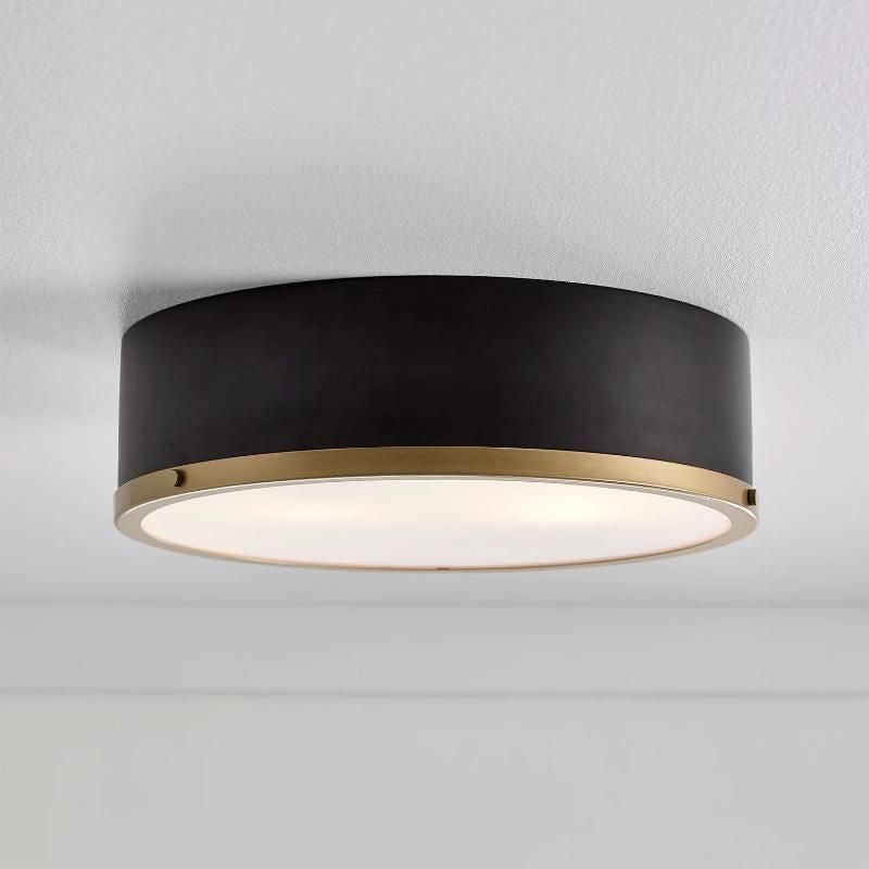 Elegant 14" Matte Black Flush Mount