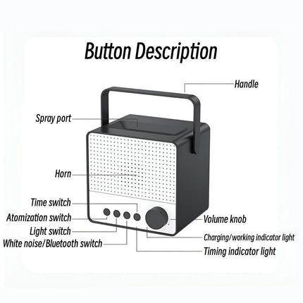 Humidificador ultrasónico con difusor de aroma USB Fire Flame con altavoz Bluetooth