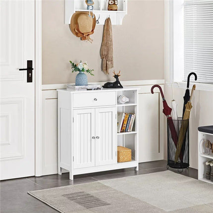 Modern White Large Storage Cabinet with Drawer for Versatile Use - Wnkrs