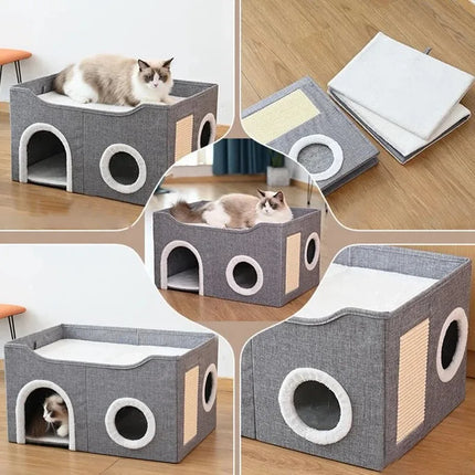 Cama cálida para gatos de invierno