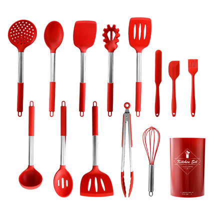 Silicone Kitchenware Set With Stainless Steel Tube Handle - Wnkrs