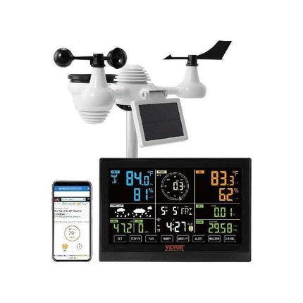 7-in-1 Wi-Fi Weather Station with Solar Power and Large Color Display