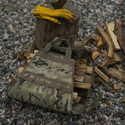 Bolsa impermeable para almacenar leña con camuflaje para exteriores