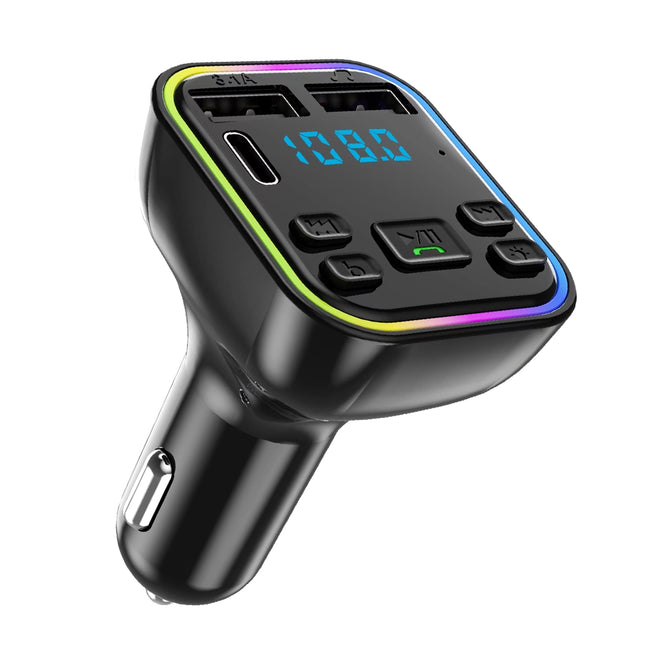 Transmetteur FM Bluetooth 5.0 pour voiture avec PD et chargeur rapide double USB