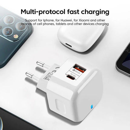 20W USB-C Fast Charger with Quick Charge 3.0 - Universal Adapter for Mobile Phones - Wnkrs