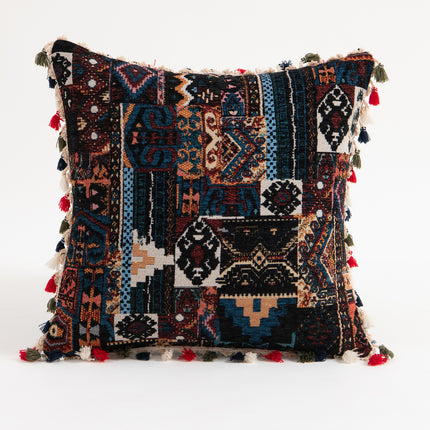 Housses de coussin à pompons style bohème marocain pour canapé et lit