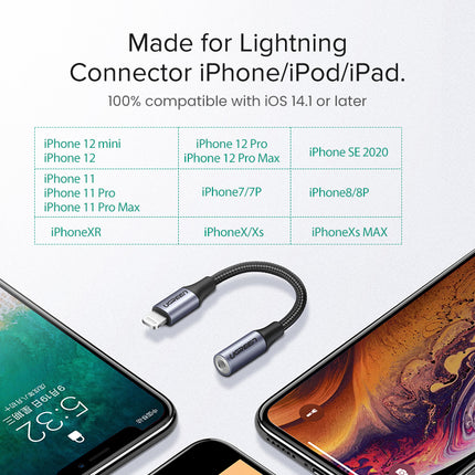 Adaptador de Lightning a auriculares de 3,5 mm