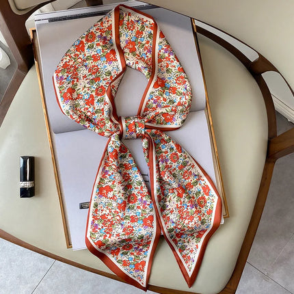 Floral Print Long Polyester Scarf - Versatile & Stylish Accessory for Every Season