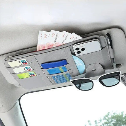 Multi-Pocket Car Sun Visor Organizer with Pen Holder - Wnkrs