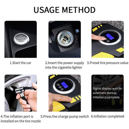 12V Portable Digital Car Tire Inflator with LED Illumination - Wnkrs