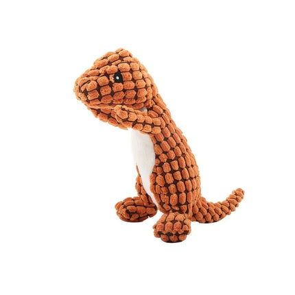 Lindo juguete de peluche de dinosaurio para masticar para perros