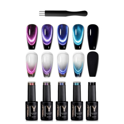 Juego de 5 esmaltes de uñas en gel magnéticos Dream Cat de 10 ml: esmalte semipermanente para manicura con luz UV y LED