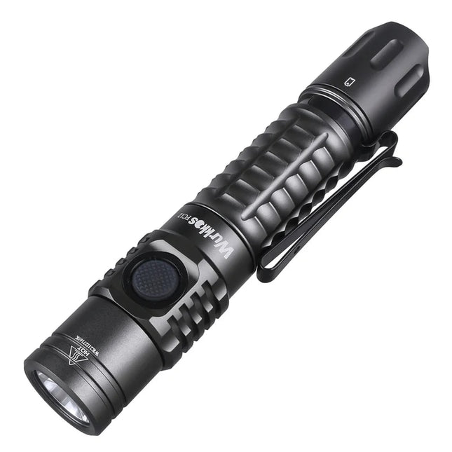 Lampe de poche LED tactique rechargeable - 2000 lm, USB-C, IPX8 étanche, batterie 18650