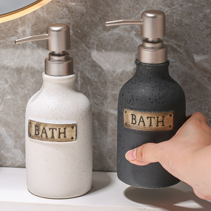 400ml Vintage Ceramic Soap Dispenser Bottle for Bathroom and Kitchen