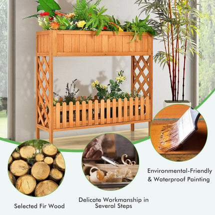 Elevated 2-Tier Wooden Garden Bed - Wnkrs