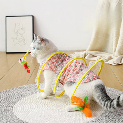 Jouet tunnel pliable pour chat