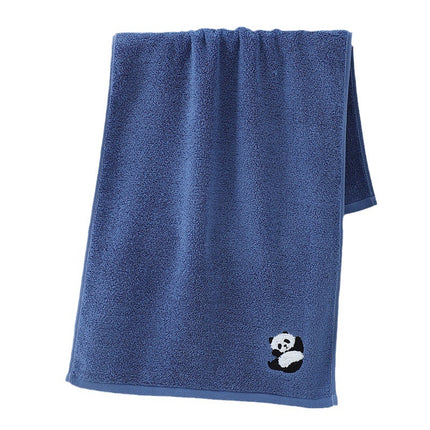 Serviette de toilette en coton brodée Panda - Serviette de bain absorbante et douce