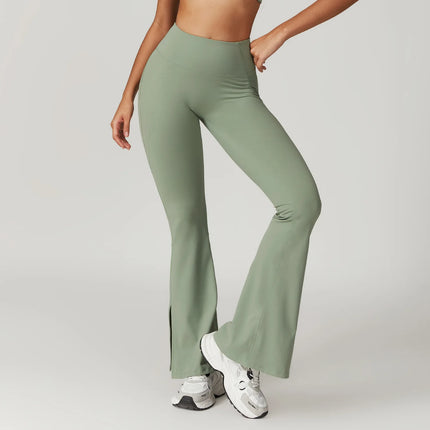 Pantalones de yoga acampanados de cintura alta para mujer