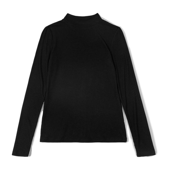 Jersey de cuello alto ajustado y manga larga