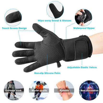 Unisex Rechargeable Electric Heated Glove Liners for Winter Sports and Outdoor Activities - Wnkrs